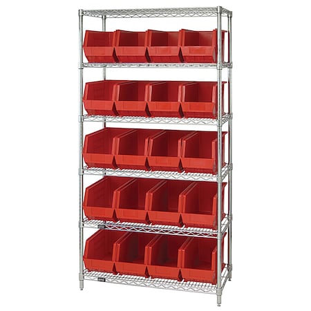 Quantum Storage Systems Giant Open Hopper Wire Shelving Systems WR6-265RD